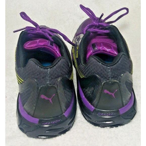 Puma Womens Shoes Size 4.5 Purple Yellow Athletic Running Webtech Web Cage - Picture 4 of 5